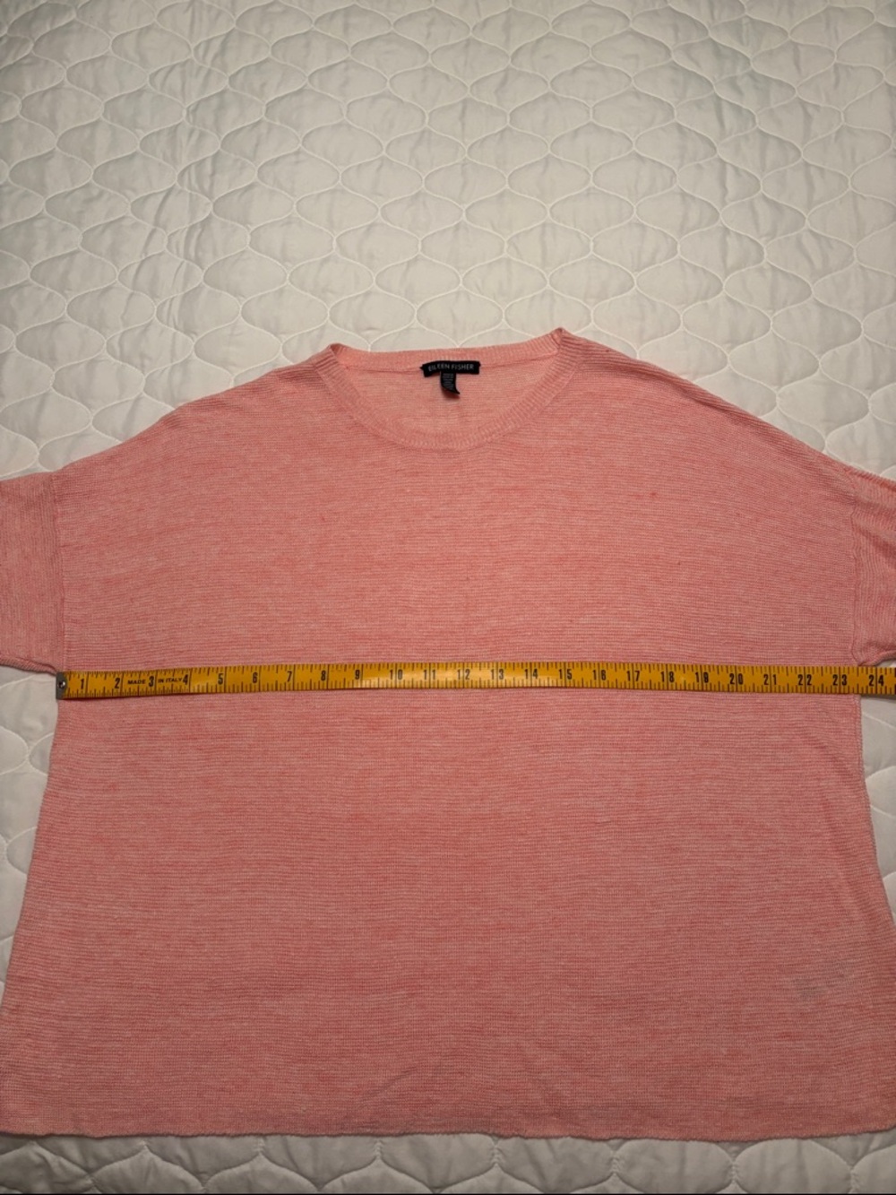 Eileen Fisher Melange Peach Linen Tunic Medium - Picture 5 of 6
